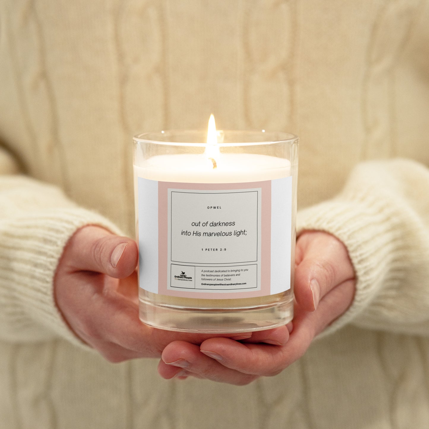 Out of Darkness Into Light - Glass jar soy wax candle